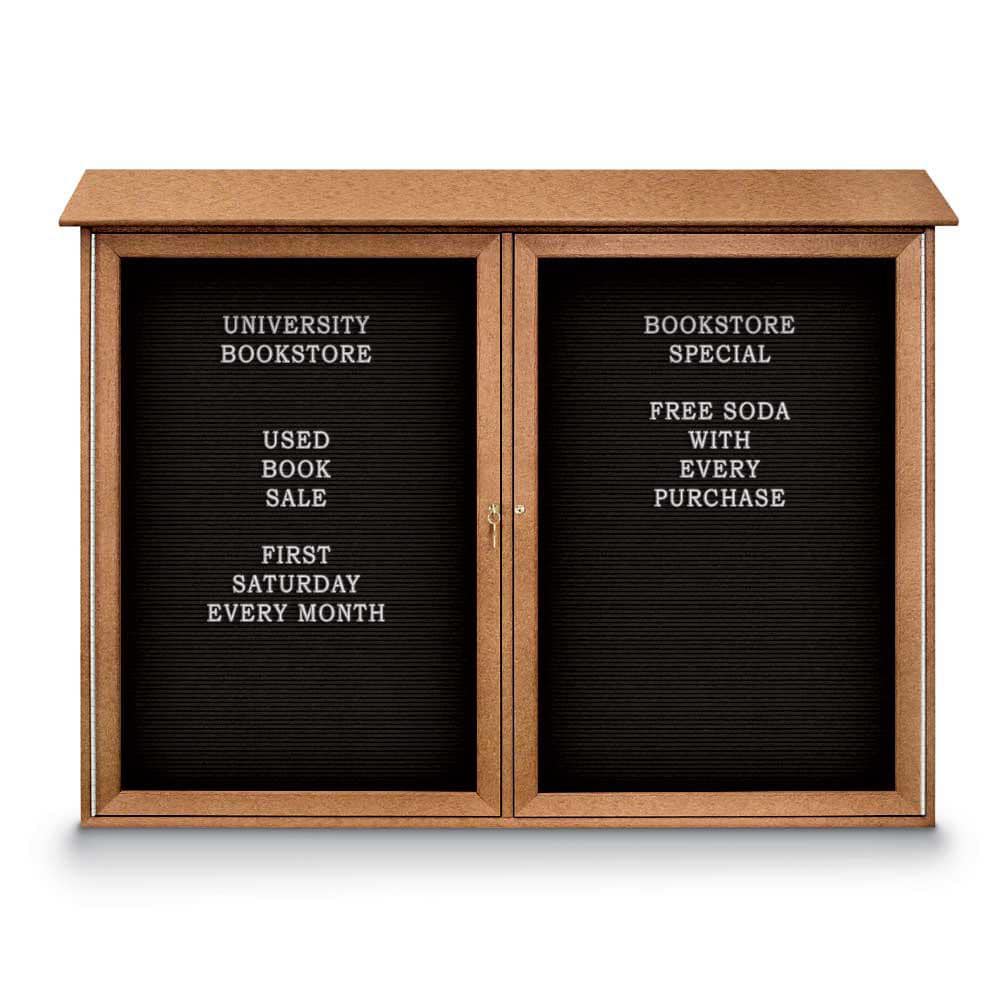 Enclosed Letter Board: 52" Wide, 40" High, Laminate, Black