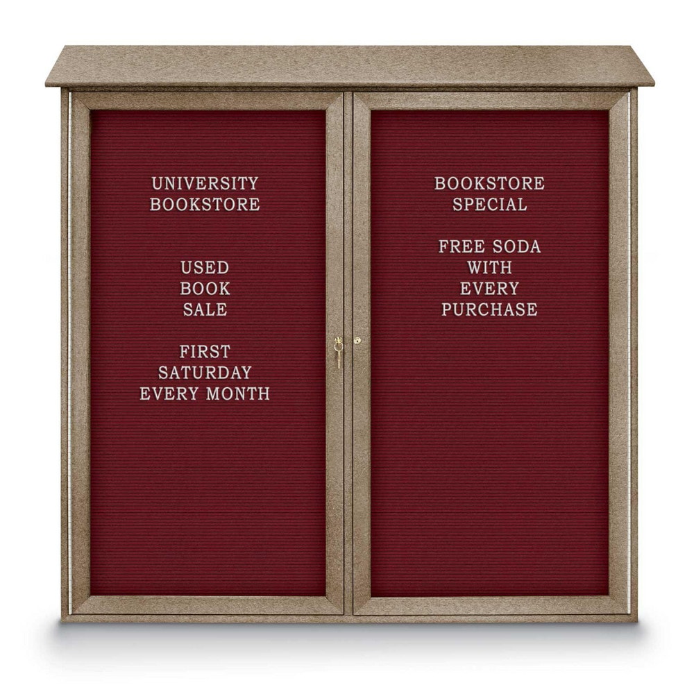 Enclosed Letter Board: 48" Wide, 48" High, Fabric, Berry