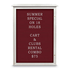 Enclosed Letter Board: 54" Wide, 38" High, Fabric, Berry