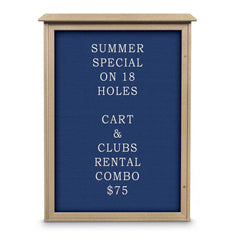 Enclosed Letter Board: 54" Wide, 38" High, Laminate, Blue