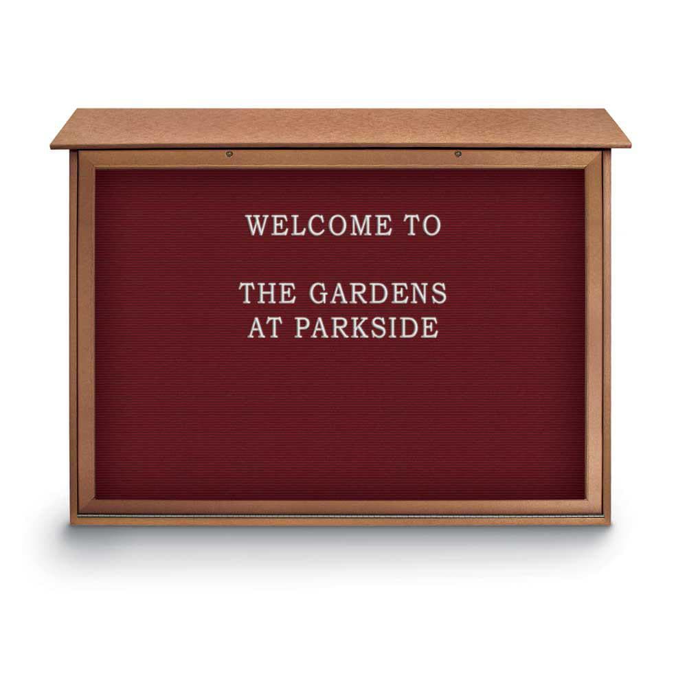 Enclosed Letter Board: 52" Wide, 40" High, Fabric, Berry