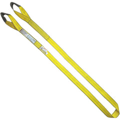 Twisted Eye & Eye, Type 4 Web Sling: 4' Long, 1" Wide, 1600 lb Vertical Capacity, Nylon