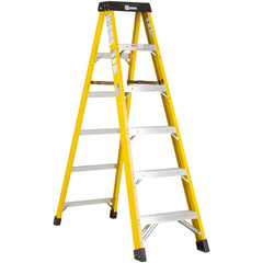 5 Step Fiberglass Foldable Step Ladder: Type IAA 375 lb Capacity 6' Height