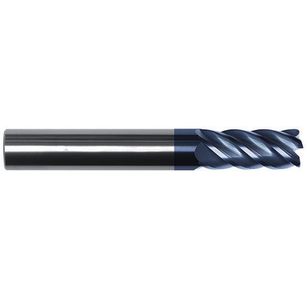 Corner Radius End Mill: 1/2" Dia, 1" LOC, 0.0625" Radius, 5 Flute, Solid Carbide