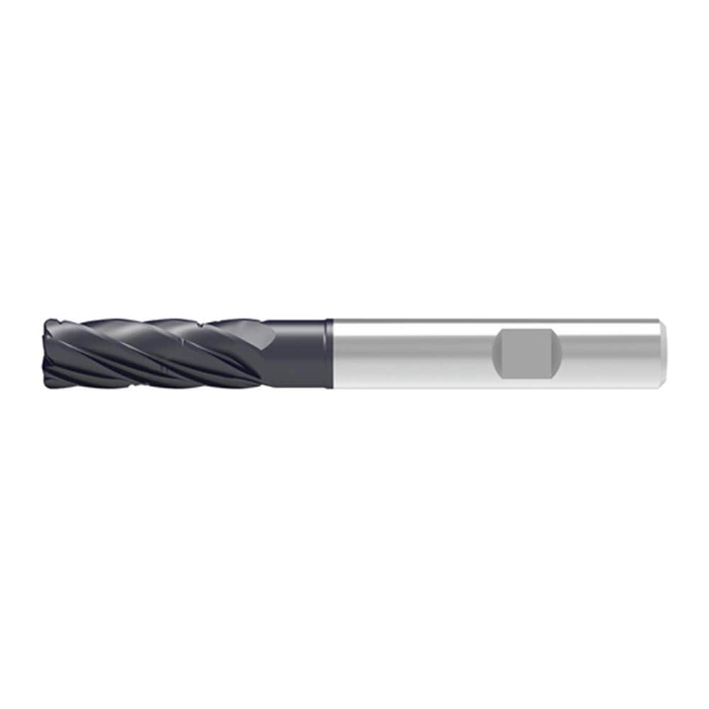 Corner Radius End Mill: 18.00 mm Dia, 55.00 mm LOC, 2.00 mm Radius, 6 Flute, Solid Carbide