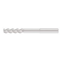 Corner Chamfer End Mill: 3.50 mm Dia, 16.50 mm LOC, 3 Flute, 0.10 mm Chamfer Width, Solid Carbide