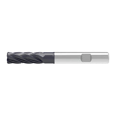 Corner Radius End Mill: 14.00 mm Dia, 43.00 mm LOC, 1.00 mm Radius, 6 Flute, Solid Carbide