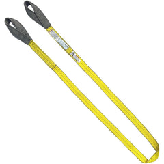 Twisted Eye & Eye, Type 4 Web Sling: 3' Long, 2" Wide, 3200 lb Vertical Capacity, Nylon