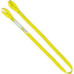 Flat Eye & Eye, Type 3 Web Sling: 8' Long, 1" Wide, 1600 lb Vertical Capacity, Polyester