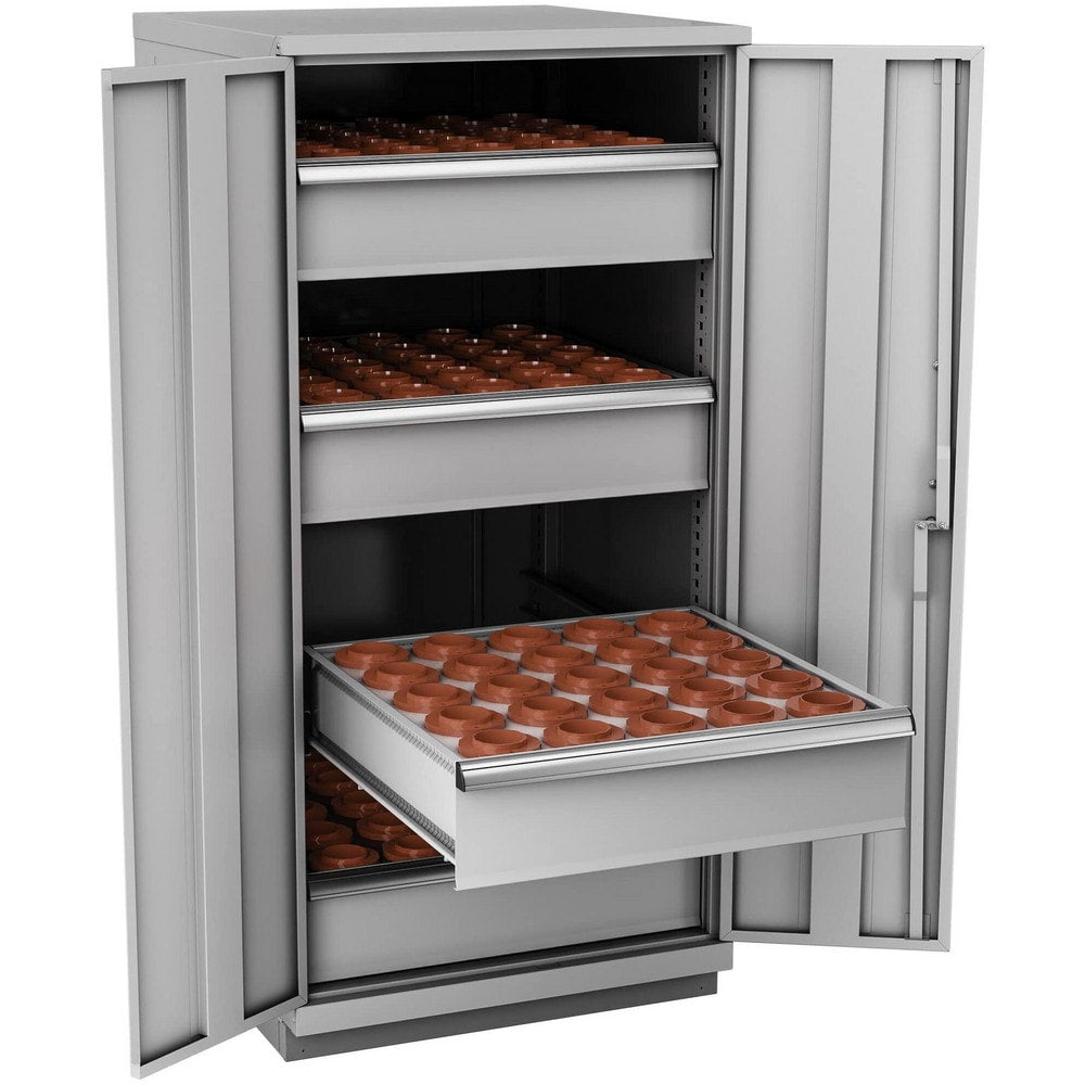 CNC Storage Cabinets; Cabinet Type: Modular; Taper Size: HSK80; Number Of Doors: 2.000; Number Of Drawers: 4.000; Color: Light Gray; Material: Steel