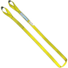 Twisted Eye & Eye, Type 4 Web Sling: 4' Long, 2" Wide, 6400 lb Vertical Capacity, Polyester