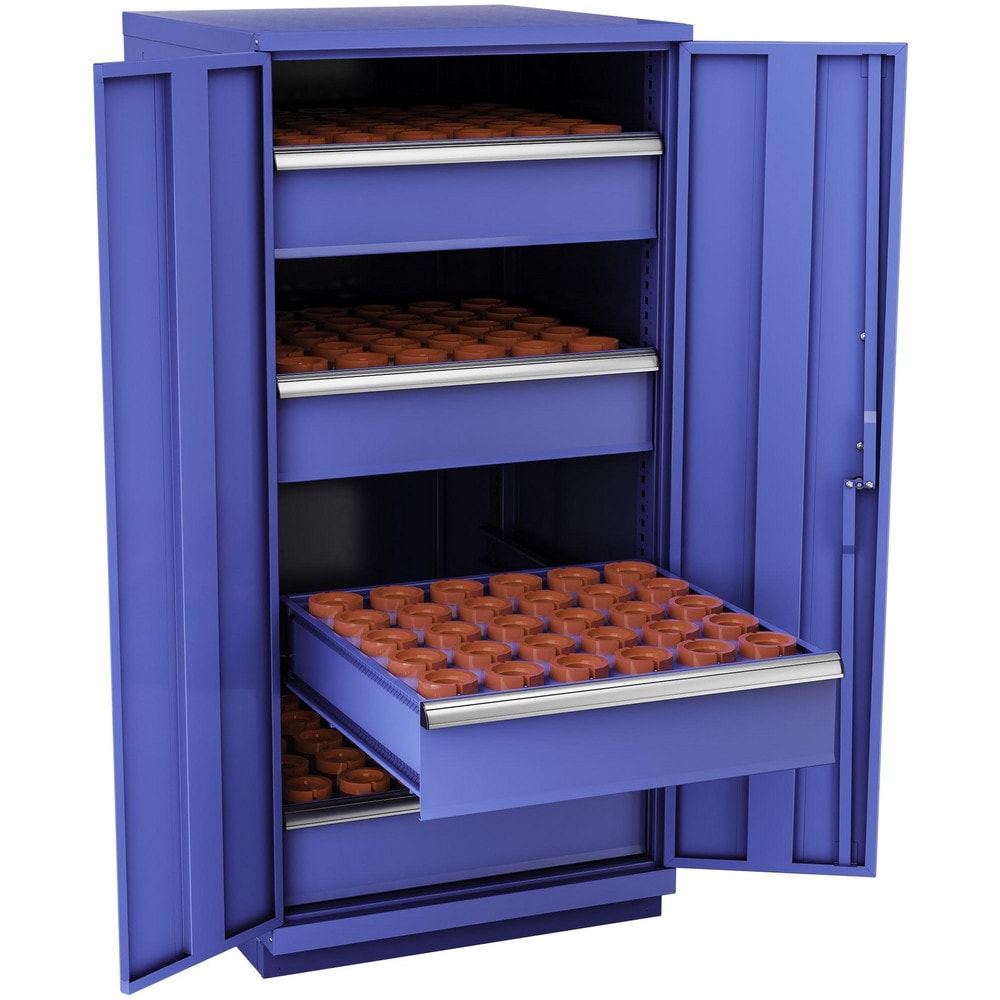 CNC Storage Cabinets; Cabinet Type: Modular; Taper Size: HSK63A; Number Of Doors: 2.000; Number Of Drawers: 4.000; Color: Bright Blue; Material: Steel