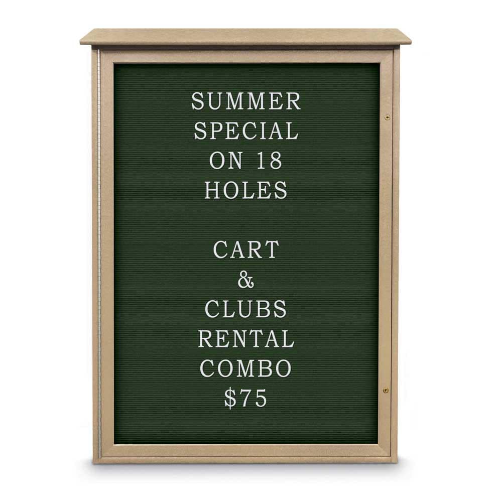 Enclosed Letter Board: 54" Wide, 38" High, Fabric, Woodland Green