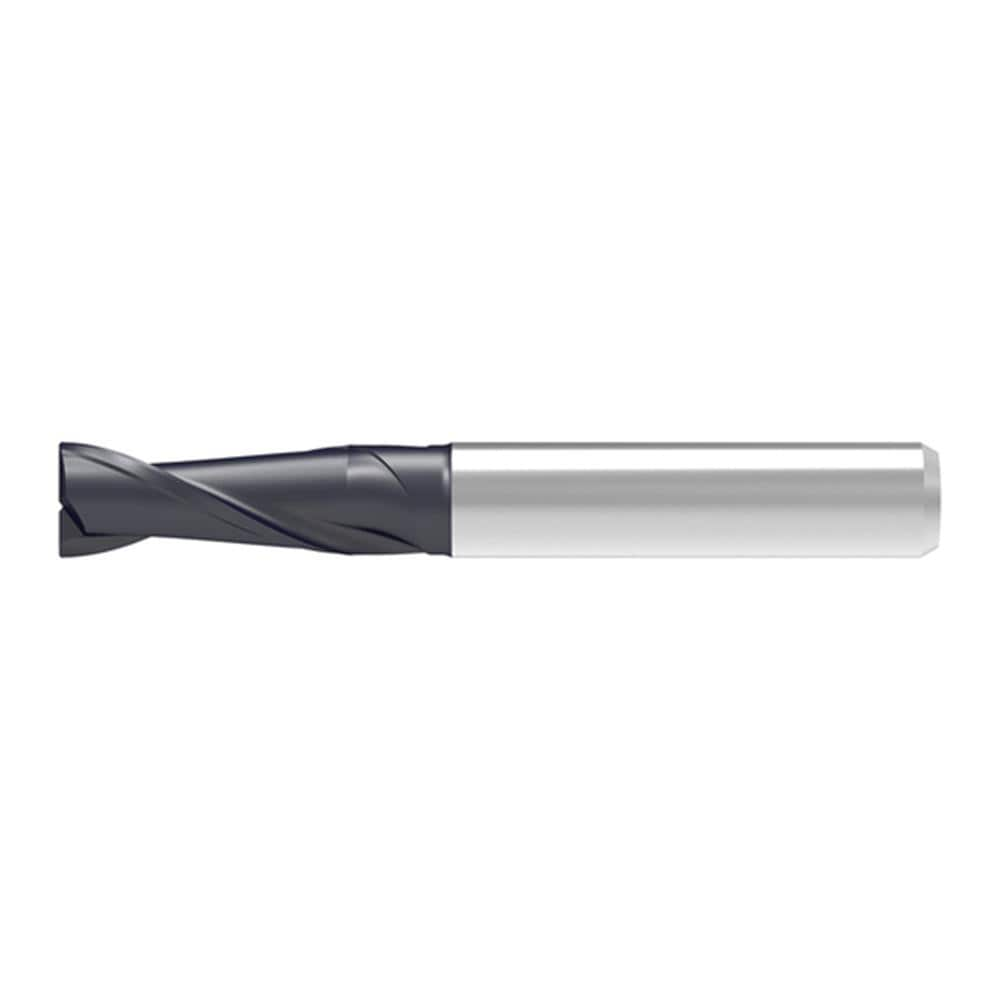 Corner Chamfer End Mill: 9.70 mm Dia, 22.00 mm LOC, 2 Flute, 0.20 mm Chamfer Width, Solid Carbide