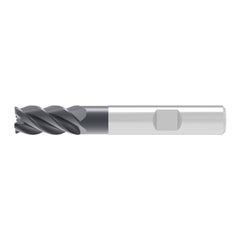 Corner Radius End Mill: 9.70 mm Dia, 22.00 mm LOC, 0.32 mm Radius, 4 Flute, Solid Carbide