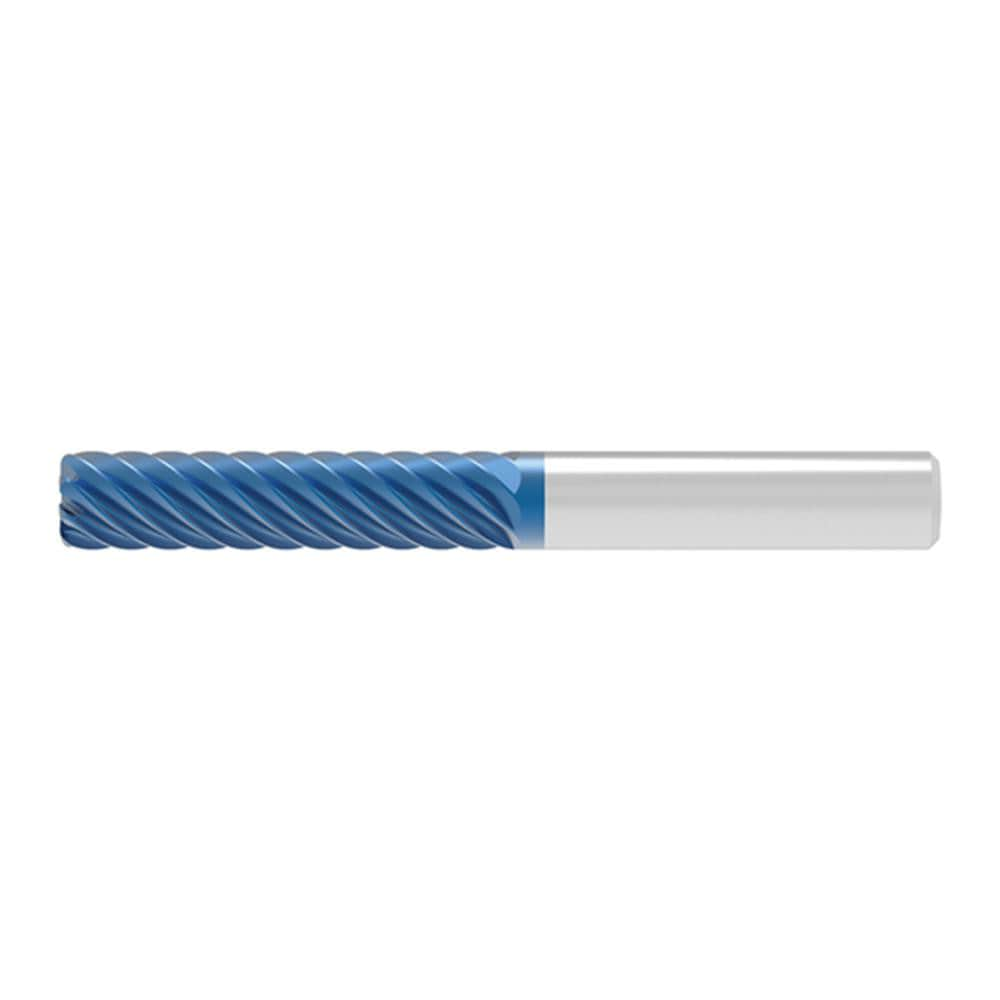 Corner Radius End Mill: 20.00 mm Dia, 55.00 mm LOC, 2.00 mm Radius, 10 Flute, Solid Carbide