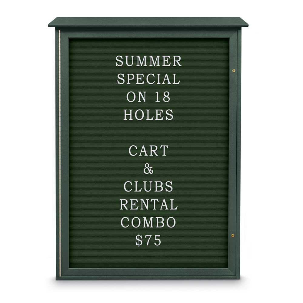 Enclosed Letter Board: 54" Wide, 38" High, Fabric, Woodland Green