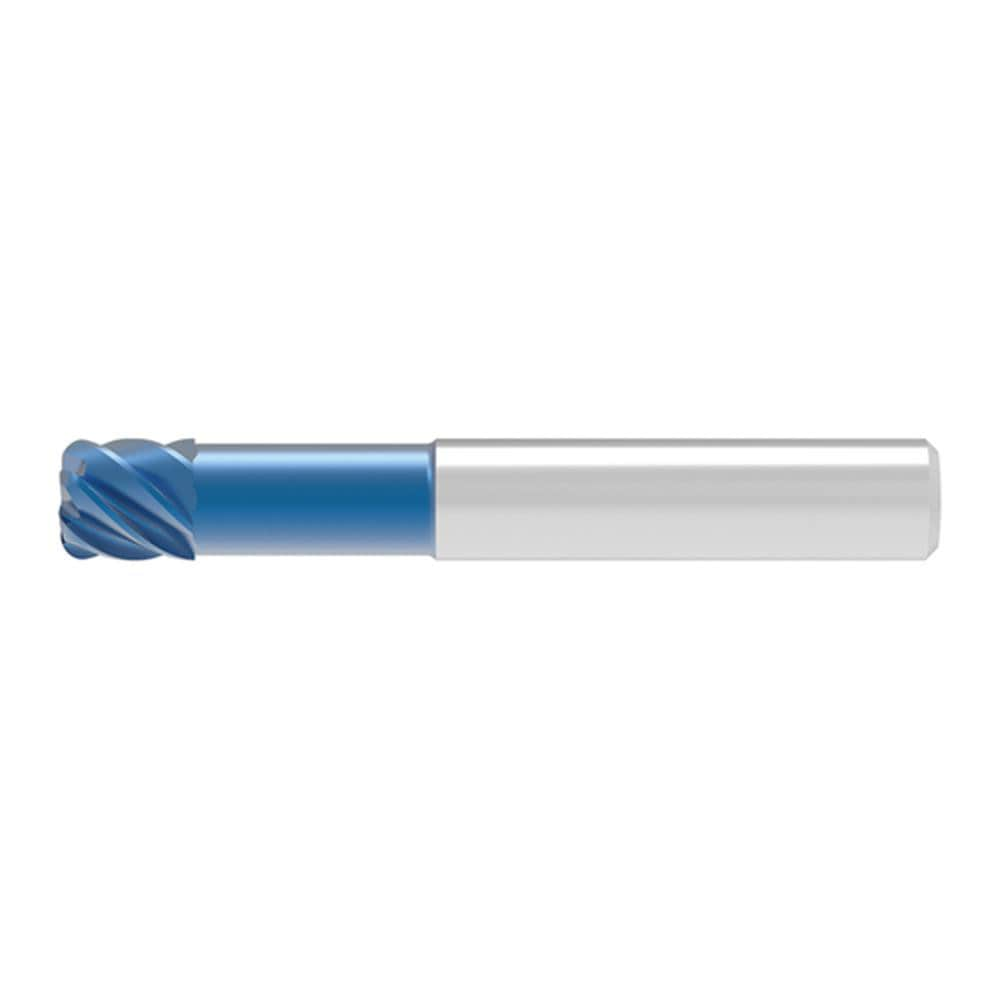 Corner Radius End Mill: 12.00 mm Dia, 12.00 mm LOC, 1.50 mm Radius, 6 Flute, Solid Carbide