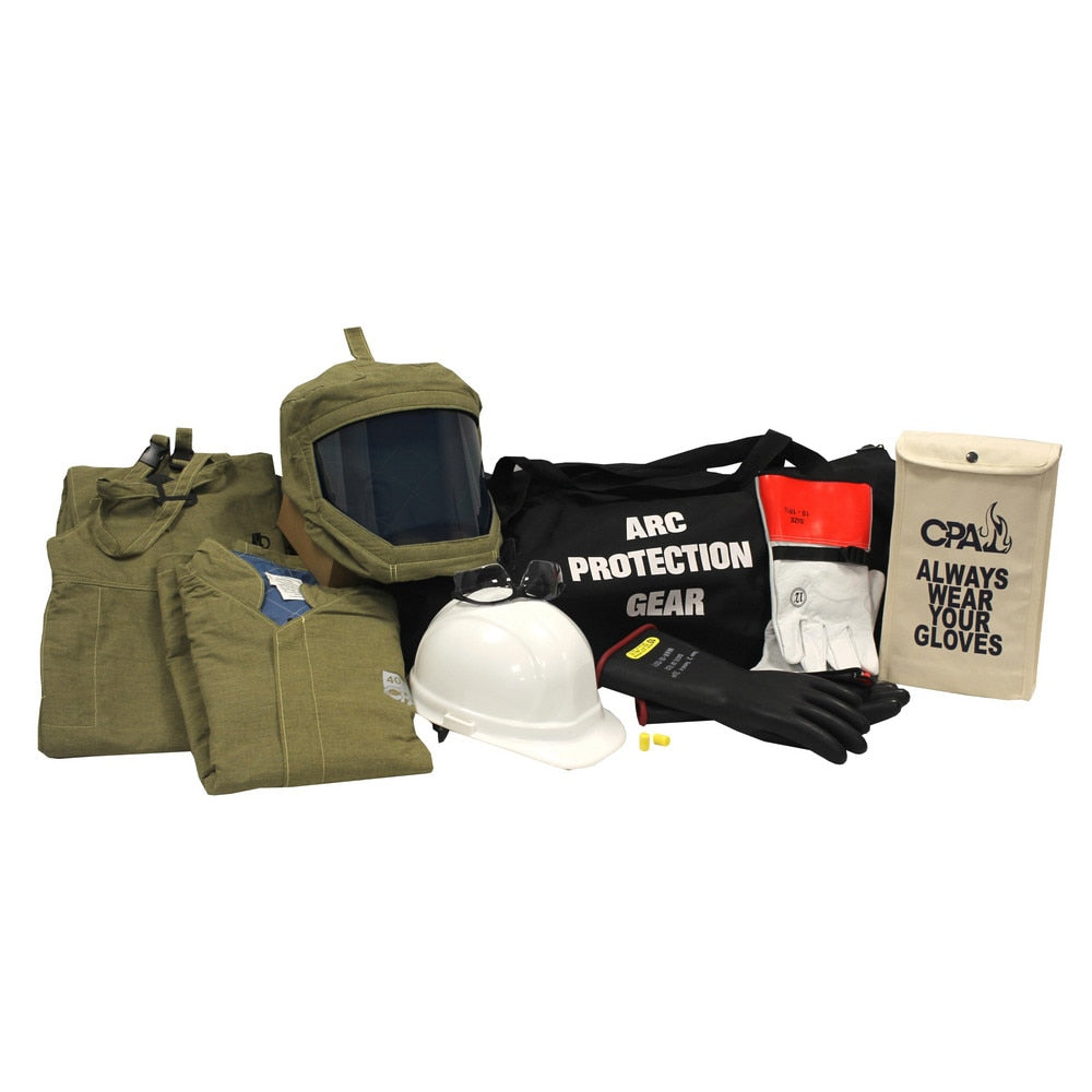 Arc Flash Clothing Kit: Size 2X-Large, Cotton, Bib Overalls, Hoods & Jacket