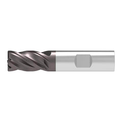 Corner Chamfer End Mill: 12.00 mm Dia, 16.00 mm LOC, 4 Flute, 0.35 mm Chamfer Width, Solid Carbide