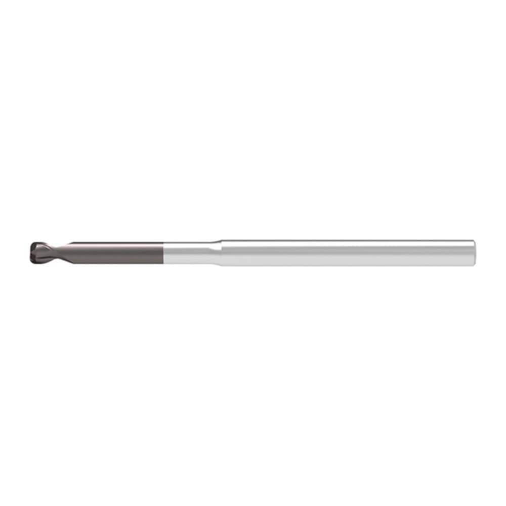 Corner Radius End Mill: 0.80 mm Dia, 0.80 mm LOC, 0.08 mm Radius, 2 Flute, Solid Carbide