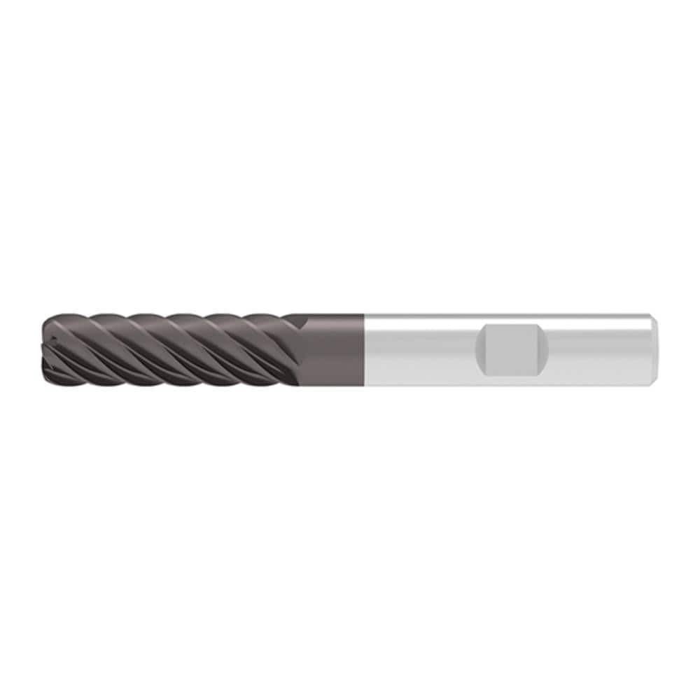 Corner Radius End Mill: 16.00 mm Dia, 48.00 mm LOC, 0.50 mm Radius, 6 Flute, Solid Carbide