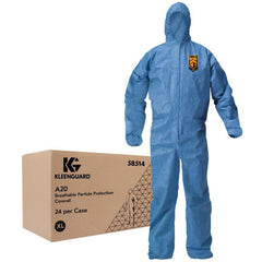 Disposable Coveralls: Particle Protection Protection, Size X-Large, SMMMS, Zipper Closure