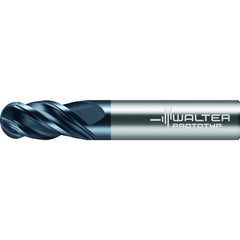 Ball End Mill: 1/2" Dia, 1-5/8" LOC, 4 Flute, Solid Carbide