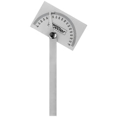 Bevel Protractors; Protractor Style: Angle; Minimum Angle Measurement: 0; Maximum Angle Measurement: 180; Head Shape: Rectangular; Material: Stainless Steel; Mount Type: Screw; Blade Graduation: 1