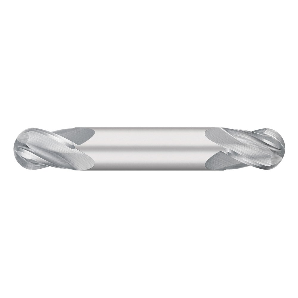 Ball End Mill: 1/4" Dia, 1/2" LOC, 4 Flute, Solid Carbide