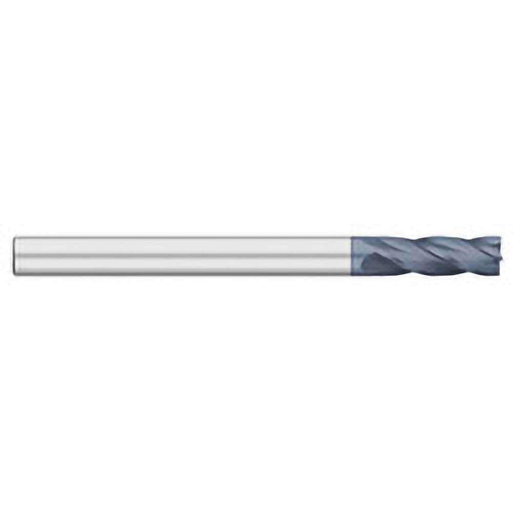 Square End Mill: 3/8" Dia, 1-3/4" LOC, 4 Flute, Solid Carbide