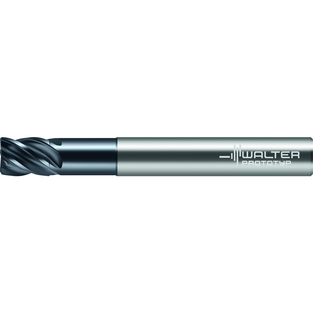 Corner Radius End Mill: 1/4" Dia, 3/8" LOC, 0.0300" Radius, 5 Flute, Solid Carbide