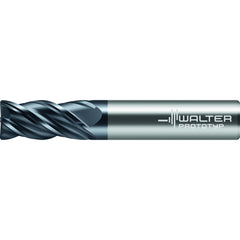 Corner Radius End Mill: 3/8" Dia, 1/2" LOC, 0.1200" Radius, 4 Flute, Solid Carbide