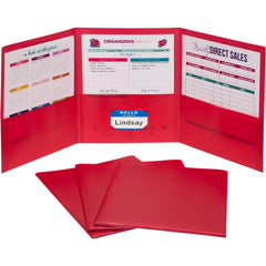 Portfolios, Report Covers & Pocket Binders; Color: Red; Overall Width: 9; Overall Length: 11.00; Material: Polypropylene