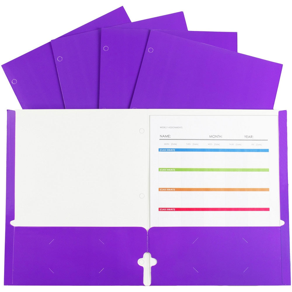 Portfolios, Report Covers & Pocket Binders; Color: Purple; Overall Width: 8.5 in; Overall Length: 11 in; Material: Paper