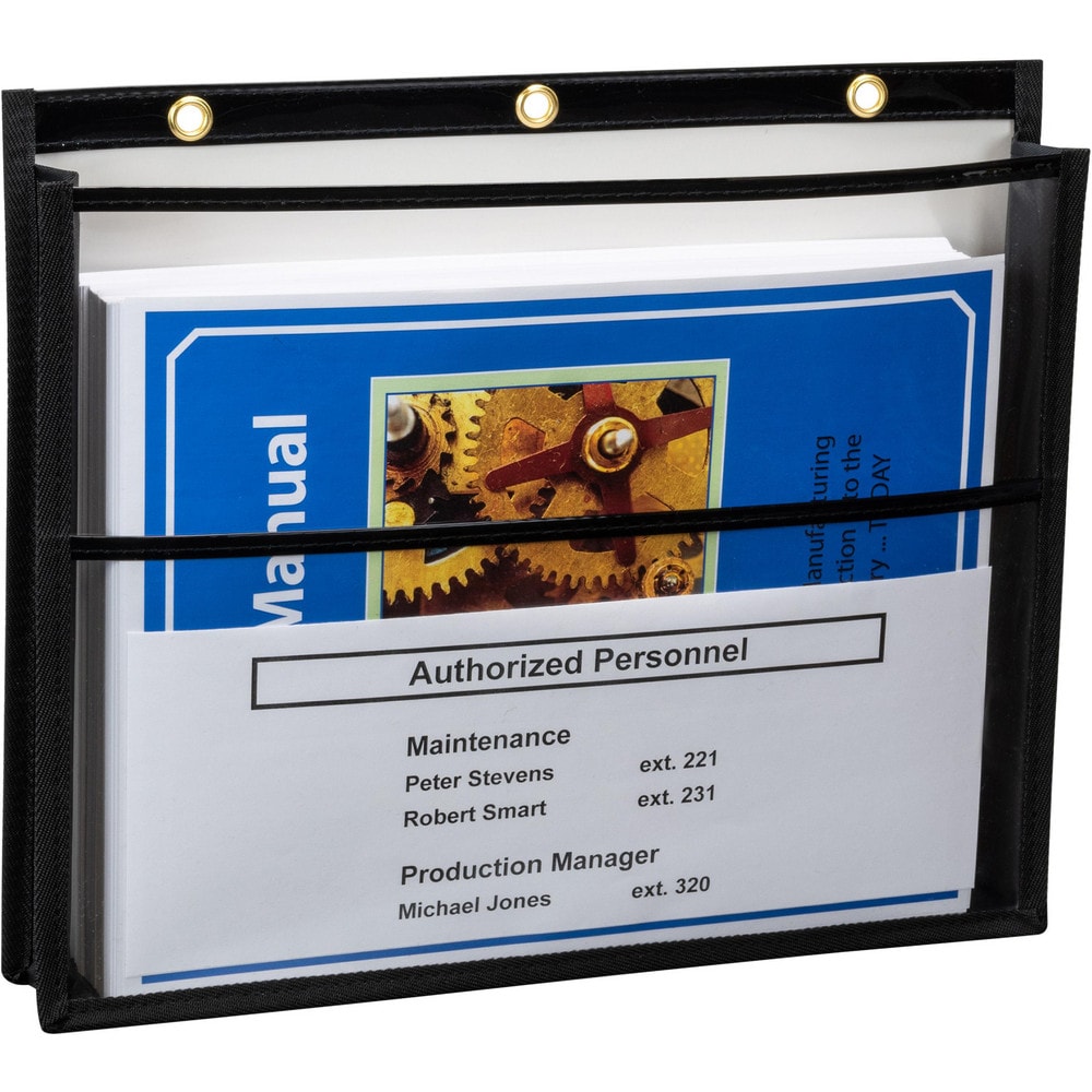 Document Protectors; Document Type: Shop Ticket Holder; Material: Vinyl; Color: Black; For Document Width: 12 in; For Document Length: 9 in