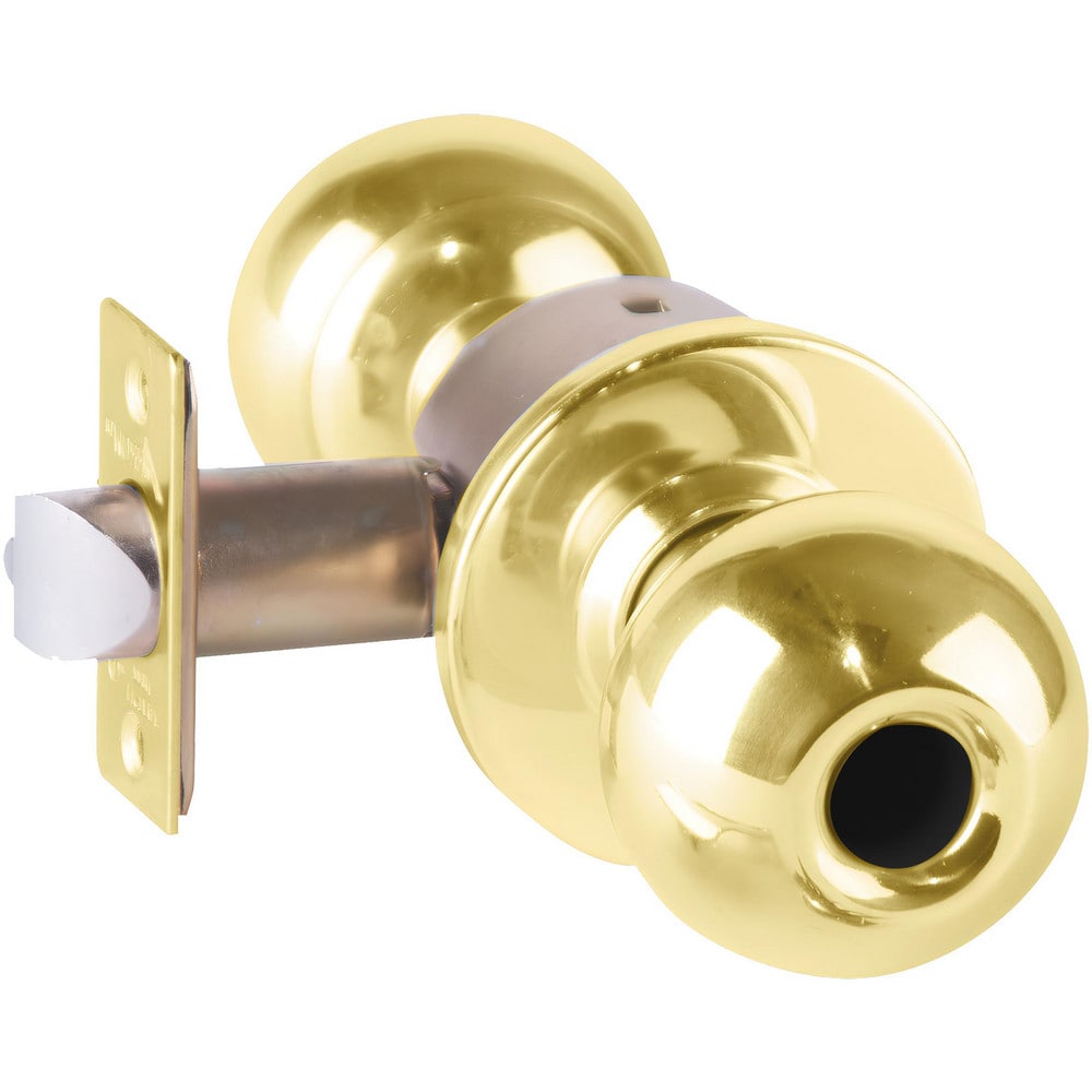 Knob Locksets; Type: Entrance; Key Type: Keyed Different; Material: Metal; Finish/Coating: Bright Brass; Compatible Door Thickness: 1-3/8" to 1-3/4"; Backset: 2.375; Lockset Grade: Grade 2