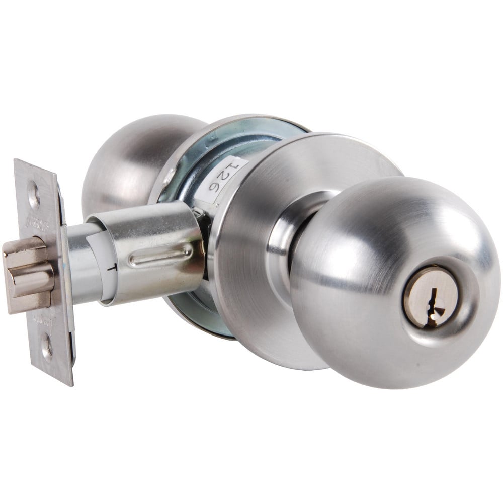 Knob Locksets; Type: Privacy; Key Type: Keyed Different; Material: Metal; Finish/Coating: Satin Chrome; Compatible Door Thickness: 1-3/8" to 1-3/4"; Backset: 2.75; Lockset Grade: Grade 2