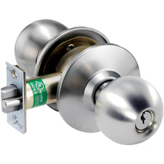 Knob Locksets; Type: Entrance; Key Type: Keyed Different; Material: Metal; Finish/Coating: Satin Stainless Steel; Compatible Door Thickness: 1-3/8" to 2"; Backset: 2.75; Lockset Grade: Grade 1