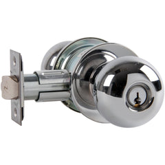 Knob Locksets; Type: Entrance; Key Type: Keyed Different; Material: Metal; Finish/Coating: Bright Chrome; Compatible Door Thickness: 1-3/8" to 1-3/4"; Backset: 2.75; Lockset Grade: Grade 2