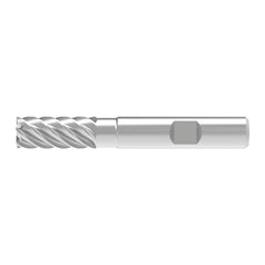 Corner Chamfer End Mill: 9.00 mm Dia, 25.00 mm LOC, 6 Flute, 0.04 mm Chamfer Width, Solid Carbide