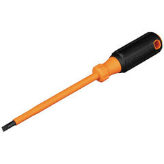 Slotted Screwdriver Bits; Reversible: No; Blade Width (Inch): 1/4; Blade Width (mm): 0.25 in; Blade Thickness: 0.25 in; Drive Size (Inch): 0.25 in; Material: Steel; Blade Thickness (Decimal Inch): 0.25 in; Overall Length (Inch): 11.07; Finish: Oxide; Insu