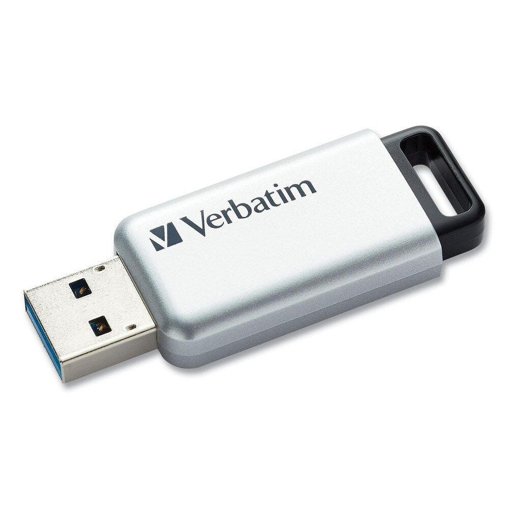 Store 'n' Go Secure Pro USB Flash Drive with AES 256 Encryption, 128 GB, Silver