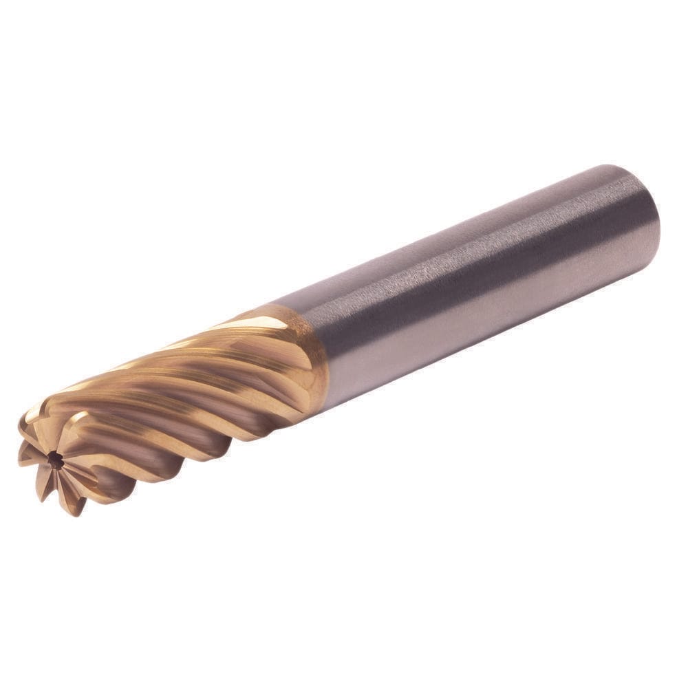 Corner Radius End Mill: 3/8" Dia, 1/2" LOC, 1.53 mm Radius, 8 Flute, Solid Carbide