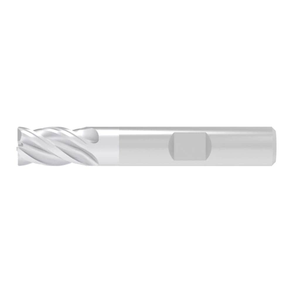 Corner Chamfer End Mill: 4.50 mm Dia, 9.00 mm LOC, 4 Flute, 0.10 mm Chamfer Width, Solid Carbide