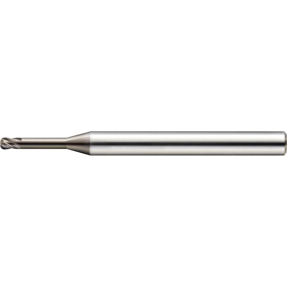 Corner Radius End Mill: 4.00 mm Dia, 3.20 mm LOC, 30 deg Helix, HMG Coated, Corner Radius End, Centercutting Series HGLRS