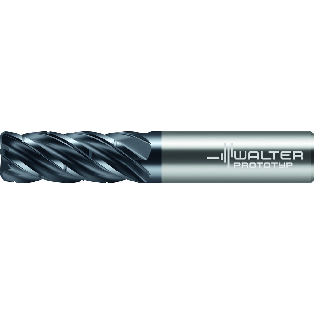 Corner Radius End Mill: 3/4" Dia, 2-1/4" LOC, 0.1200" Radius, 5 Flute, Solid Carbide