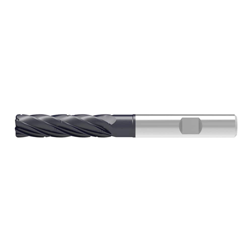 Corner Radius End Mill: 18.00 mm Dia, 91.00 mm LOC, 3.00 mm Radius, 5 Flute, Solid Carbide