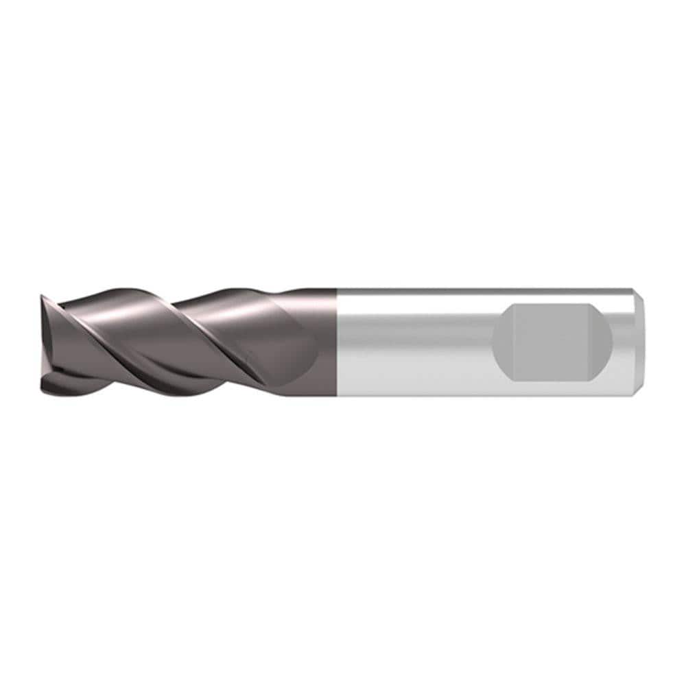 Corner Chamfer End Mill: 2.50 mm Dia, 6.00 mm LOC, 3 Flute, 0.05 mm Chamfer Width, Solid Carbide