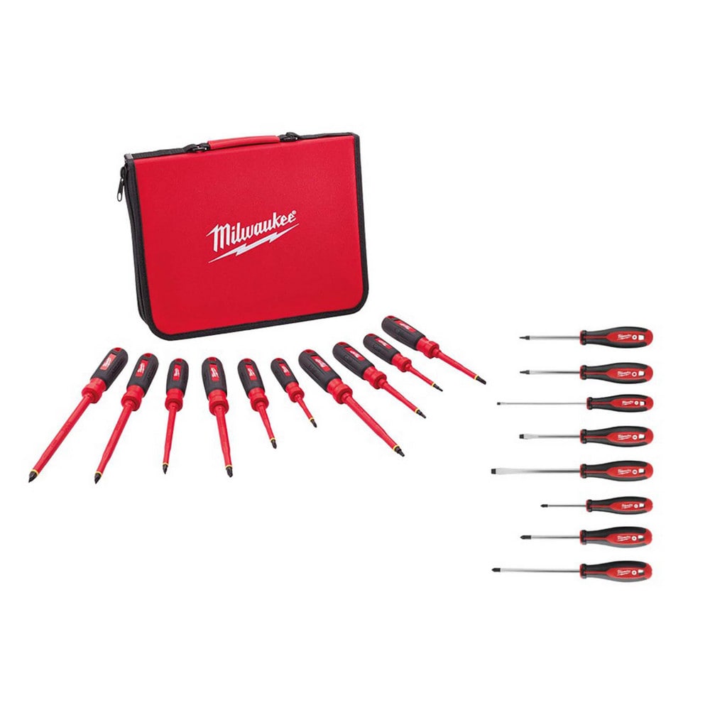 Screwdriver Sets; Screwdriver Types Included: Insulated Slotted, Phillips, Square; Container Type: Case; Tether Style: Not Tether Capable